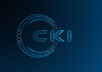 CKI low poly letter logo vector design. CKI lower poly logo design.