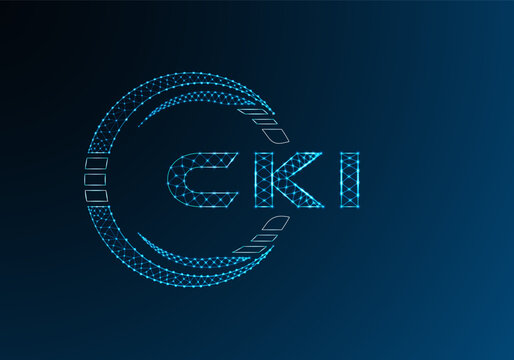 CKI low poly letter logo vector design. CKI lower poly logo design.