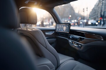 Modern interior of an autonomous vehicle featuring sleek design
