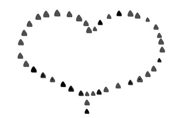 モノクロ三角ハート風船シンプルフレーム