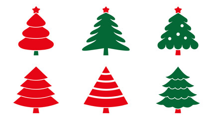Set of christmas concept icons in minimal  simple and flat style.