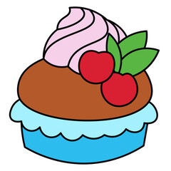 Cute Cupcake Stickerv