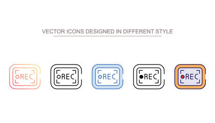 Record icon design with white background stock illustration