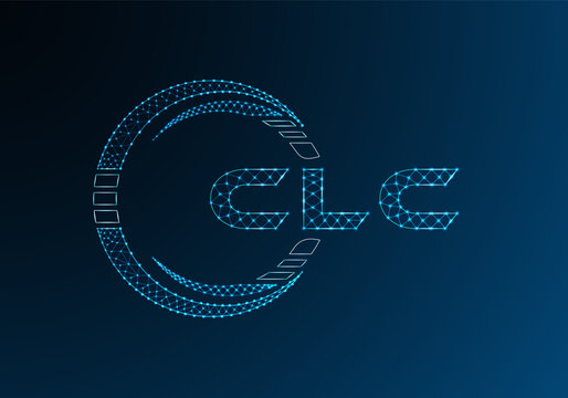 CLC low poly letter logo vector design. CLC lower poly logo design.