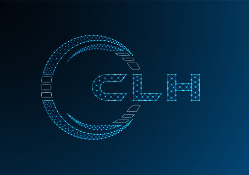 CLH low poly letter logo vector design. CLH lower poly logo design.