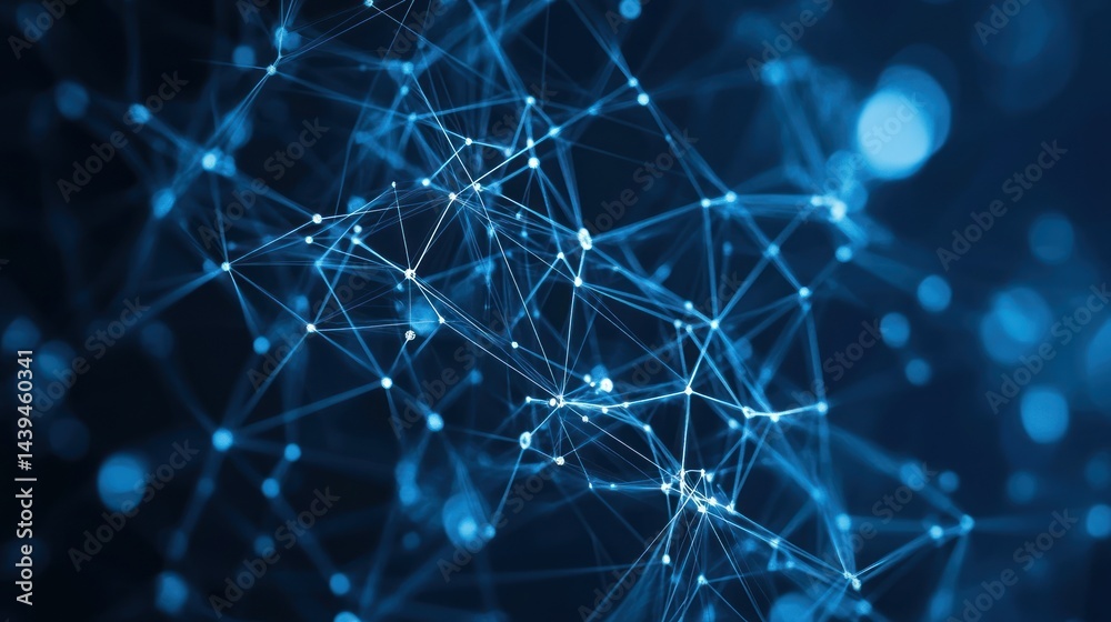 Wall mural abstract network of connected points