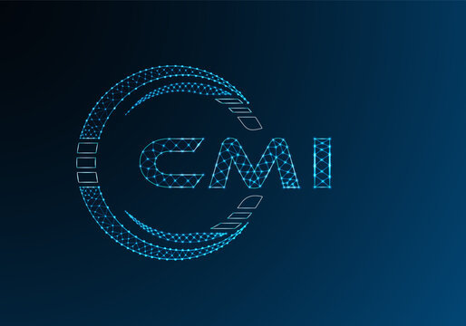CMI low poly letter logo vector design. CMI lower poly logo design.