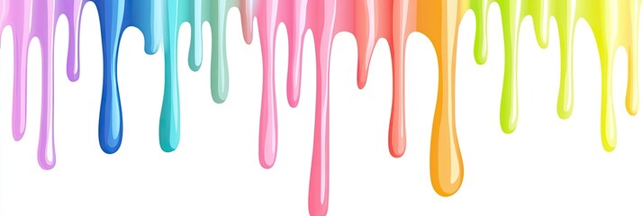 Rainbow paint drips on white background (2)