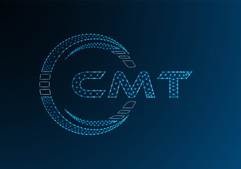 CMT low poly letter logo vector design. CMT lower poly logo design.