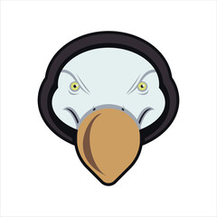 Dodo Bird Head Icon in Flat Color Style