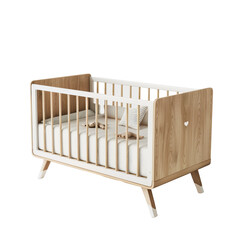 Growing with Your Child: Convertible Crib Transformations Isolated On White Background.