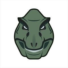 T Rex Head Icon in Flat Color Style