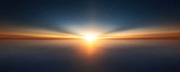 Obraz premium A beautiful sunset with a bright sun in the sky. The sky is a deep blue color with a few clouds