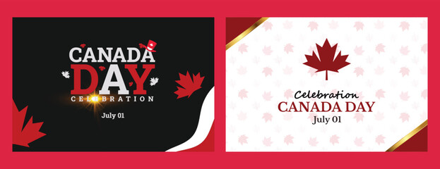 Canada day greeting and wishing social media post and banner design vector file 