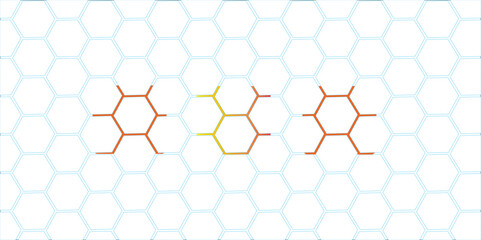Abstract hexagon pattern with honeycomb design and geometric structure