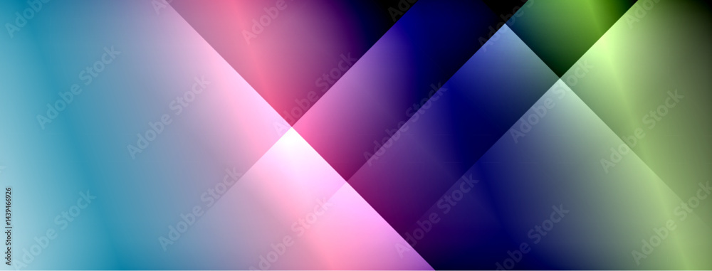 Poster Abstract gradients intersect, forming dynamic diagonal shapes. Vivid colors blend, creating modern visual experience.