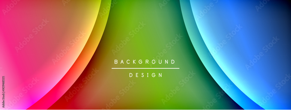 Aufkleber Abstract gradient background. Smooth colorful waves create dynamic visual effect. Text reads background design. Simple, modern aesthetic.