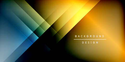 Abstract geometric background. Diagonal lines create vibrant color transitions, gold, blue, green hues. Modern design element.