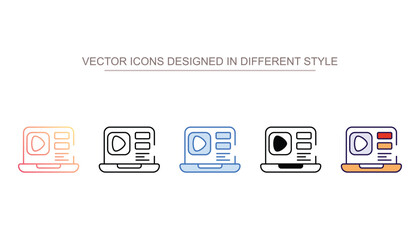 Free Streaming icon design with white background stock illustration