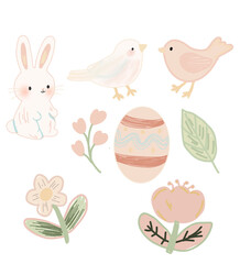 set of easter elements