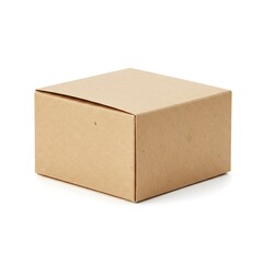 Side view of eco friendly sweets box, recycled paper texture, isolated on white background