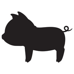 横向きのブタのシルエット