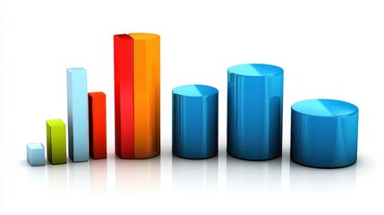 Colorful 3D Bar Graph Representing Data Growth for Business and Financial Analysis Purposes