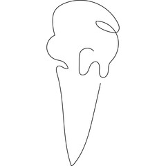 Continuous Ice Cream Line Art