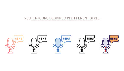 Podcast News icon design with white background stock illustration