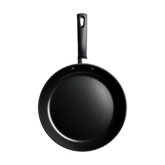 Black non stick frying pan kitchen cookware cooking utensil isolated transparent background