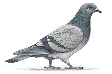 Naklejka premium Standing Pigeon Bird Isolated on Transparent Background for Nature Art.