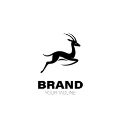 Gazelle Logo. Gazelle Logo Design. Gazelle Logo Brand. Gazelle Logo Vector Design Isolated on White Background
