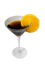 PNG of a martini glass with an orange slice