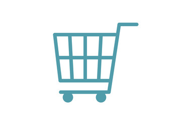 ショッピングカートのシンプルなアイコン　青緑