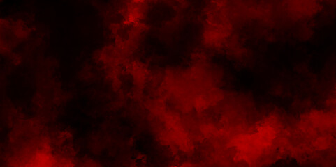 Red powder explosion cloud on black background, red grunge freeze motion of red powder splash, smoke on black  Watercolor, black red abstract background with copy space for design. 
