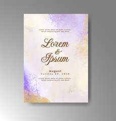 Wedding invitation with abstract watercolor background