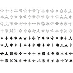 Shuriken icon vector set. Ninja illustration sign collection. Throwing stars symbol or logo.