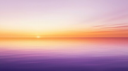 Naklejka premium Tranquil sunrise over a still, pastel sea.