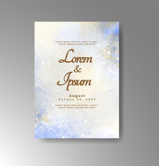 Wedding invitation with abstract watercolor background