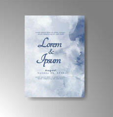 Wedding invitation with abstract watercolor background
