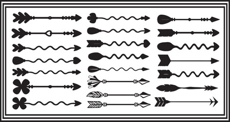 Fototapeta premium Arrow silhouette bundle collection , decorative silhouette collection .
