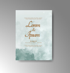 Wedding invitation with abstract watercolor background