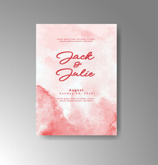 Wedding invitation with abstract watercolor background
