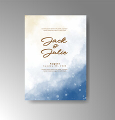 Wedding invitation with abstract watercolor background