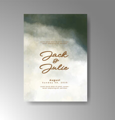 Wedding invitation with abstract watercolor background