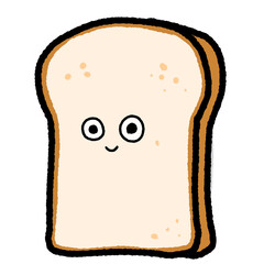 Cartoon doodle sliced bread character.