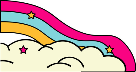 Groovy Retro Corner Vector