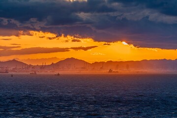 sunset over the sea