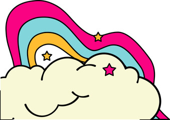 Groovy Retro Corner Vector