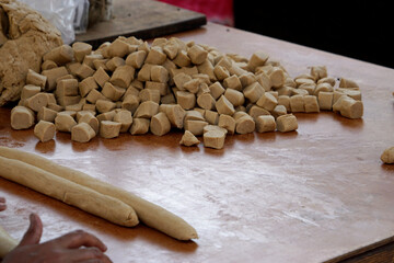 fresh made bread snacks on a market